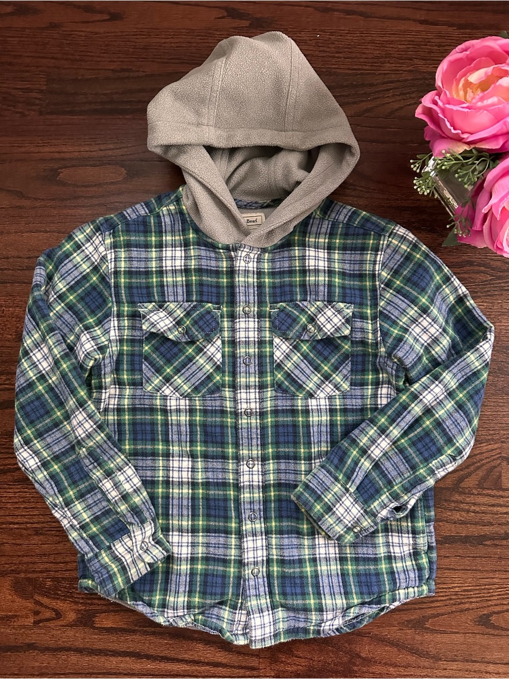 LL Bean fleece lined flannel shirt, size S8